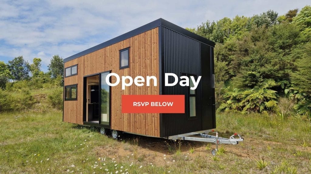 The Tasman XL Tiny Home by Fox Cabins. Workshop Open Day in Raglan.