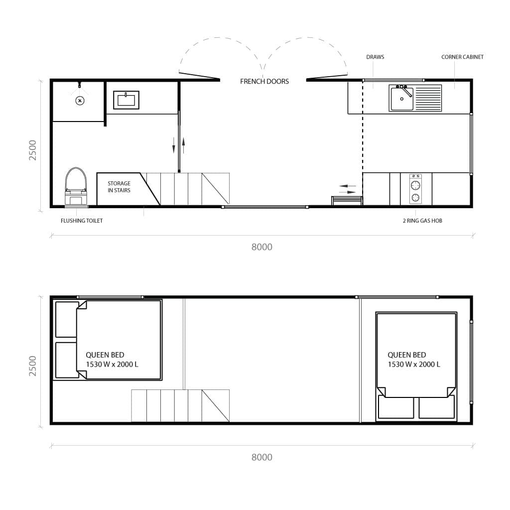 The Denali Tiny Home Plans by Fox Cabins