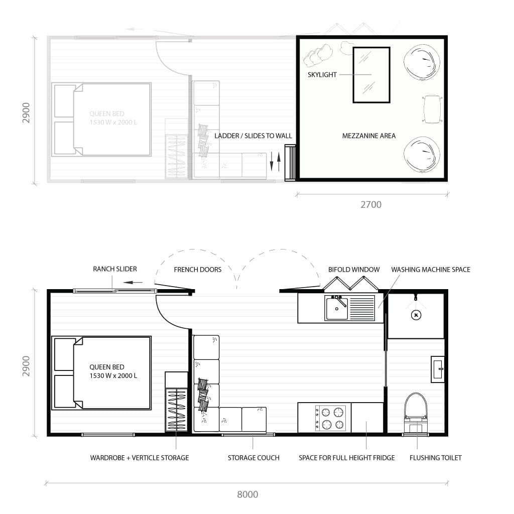 The Everest Tiny Home Plans by Fox Cabins