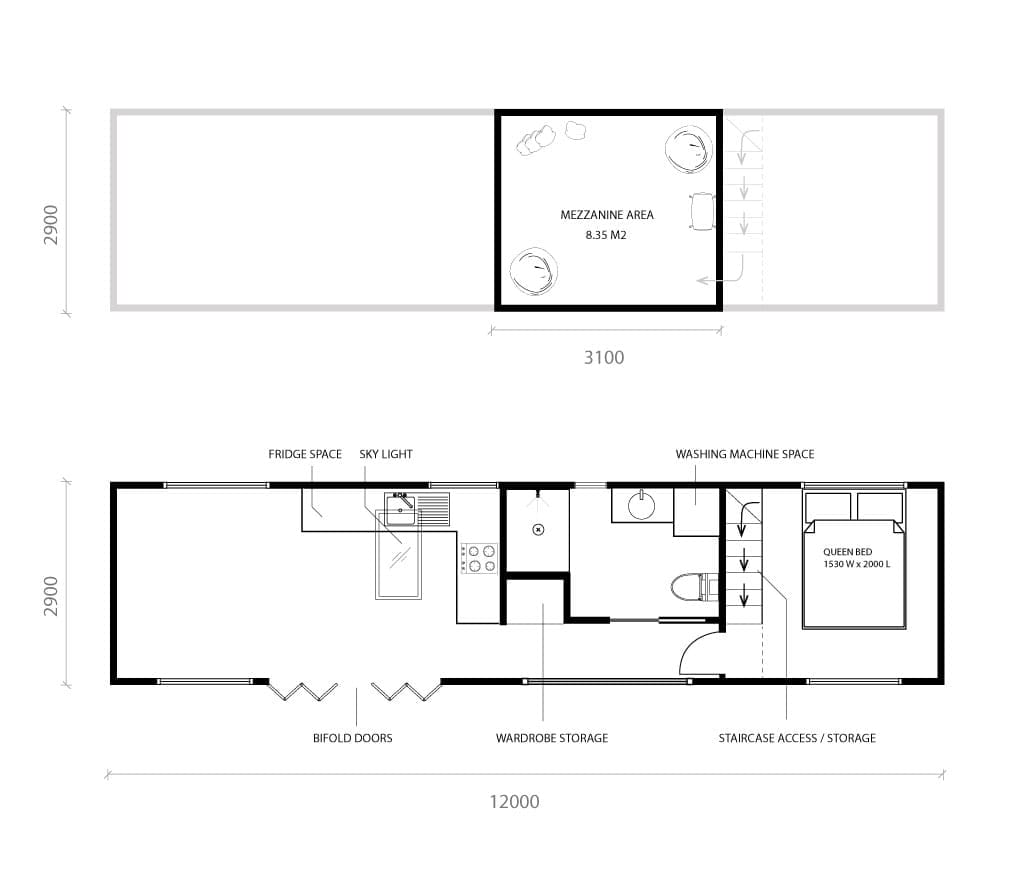 The Everest XL Tiny Homes Plans by Fox Cabins, Raglan